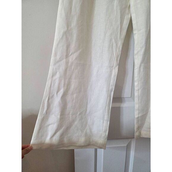 Electric Rose White Linen Trousers M NWOT - Picture 2 of 8
